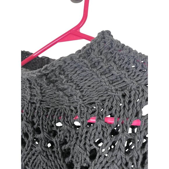 Sweater S Black Knit Cable Fisherman Old Money Preppy Neutral Boho Cropped 80s - Picture 4 of 7